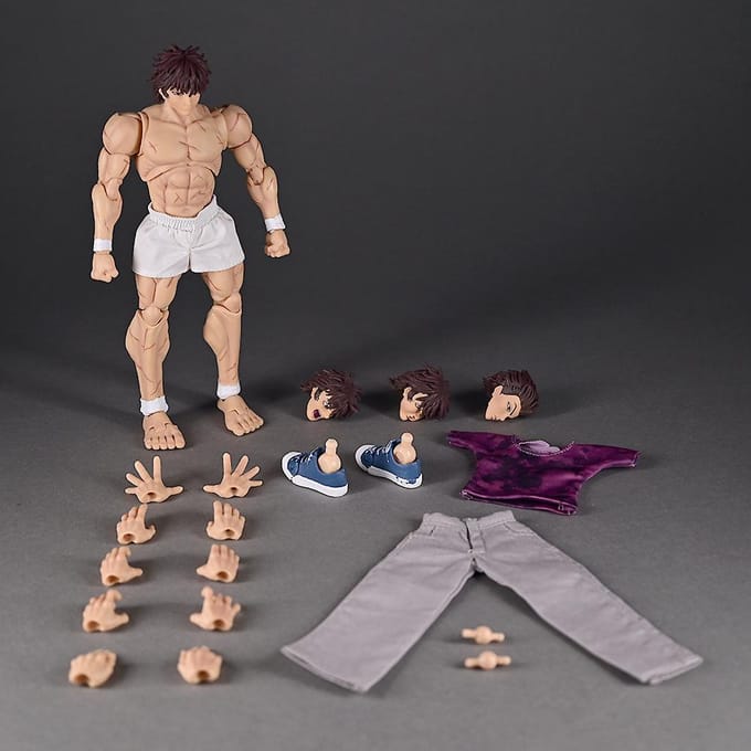 Hanma Baki 1/12 Comic Ghost Back Edition Grappler Baki Figuur Beweegbaar Poppenmodel Super Accessoires Zijn Extreem Speelbaar black