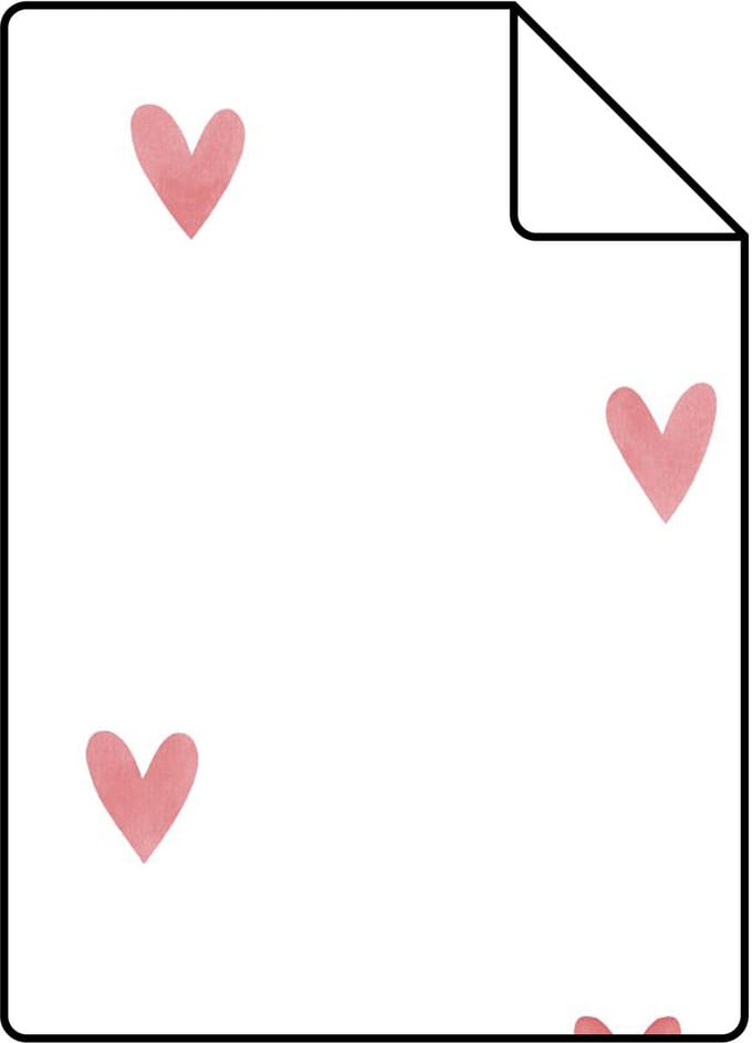 Proefstaal ESTAhome behang hartjes wit en roze - 26.5 x 21 cm - 131630-S