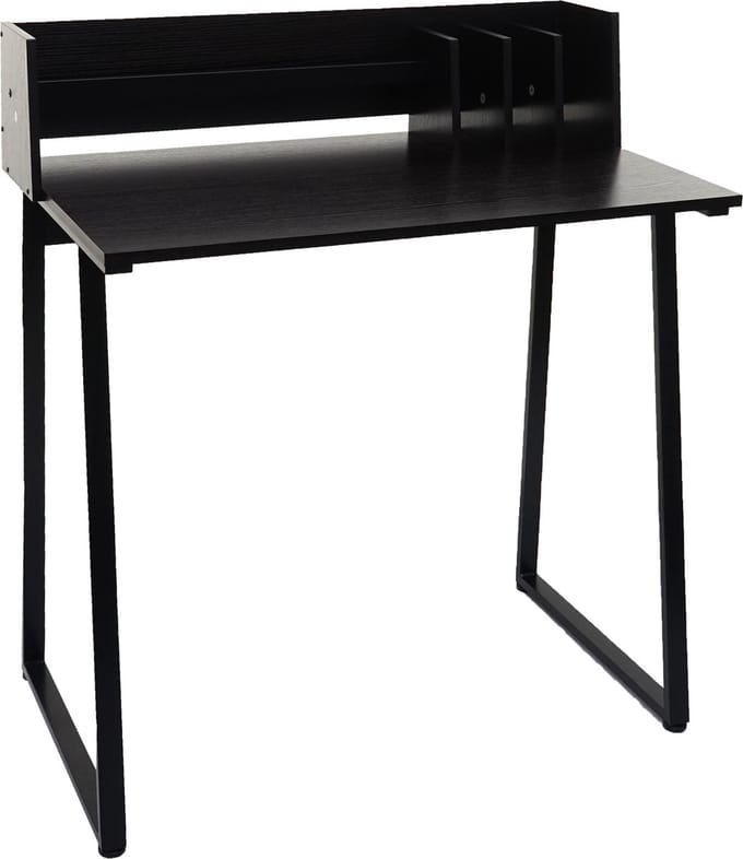 Bureau MCW-K69, laptop bureau bureau, 82x51cm 3D structuur, metaal MDF ~ zwart