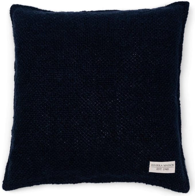 Riviera Maison Rough Linen Pillow Cover blue - Blue - 50.0 x 50.0