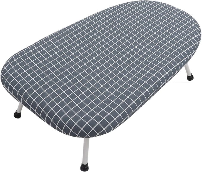 Mini Strijkplank - Tafelblad Strijkplank - Snel Strijken - Opvouwbaar Met Wielen - Compact Formaat - Blauw Plaid