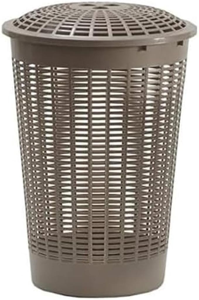 Wasmachine mand met rieten deksel