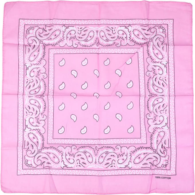 Klassieke Vierkante Sjaal met Traditioneel Bandanamotief (55x55cm) - Roze