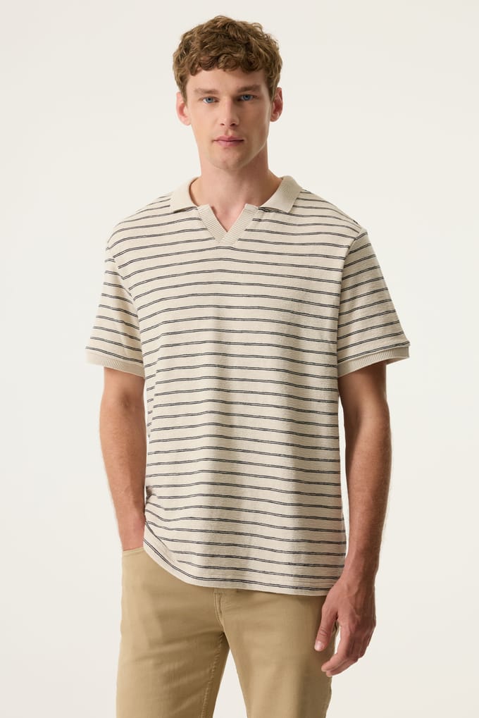 GARCIA Heren Effen Polo Bruin Korte mouw