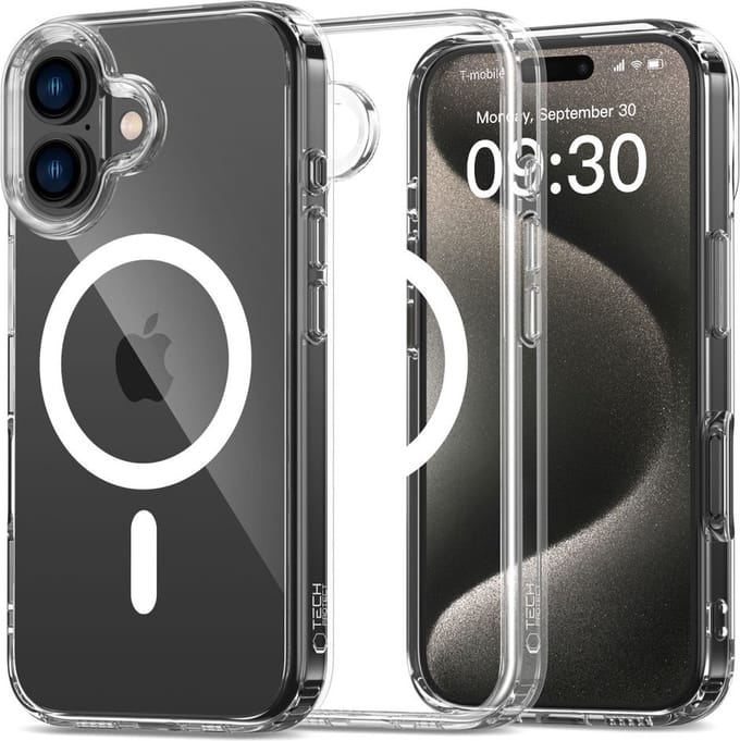 Tech-Protect FlexAir Hybrid MagSafe Case for iPhone 16 - Transparent