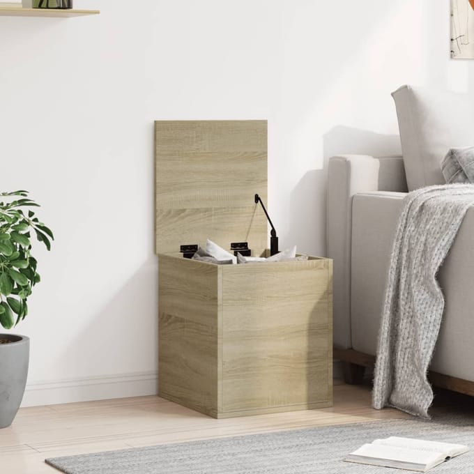 vidaXL - Opbergbox - 40x42x46 - cm - bewerkt - hout - sonoma - eikenkleurig