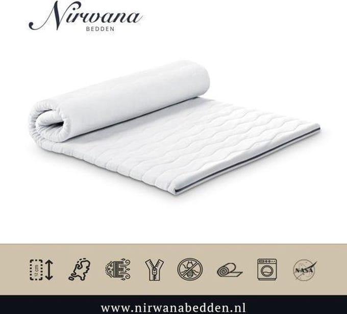 100x200 Witte Nirwana Bedden Tijk + Rits (Topper)