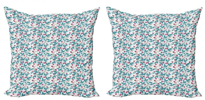 ABAKUHAUS Fruit kussenhoezen-set – 2x45x45 – dubbelzijdig – multicolor