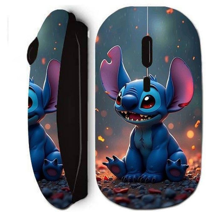 Draadloze muis - Stitch - Zwart - Ergonomisch ontwerp - Schattige stijl - Optisch