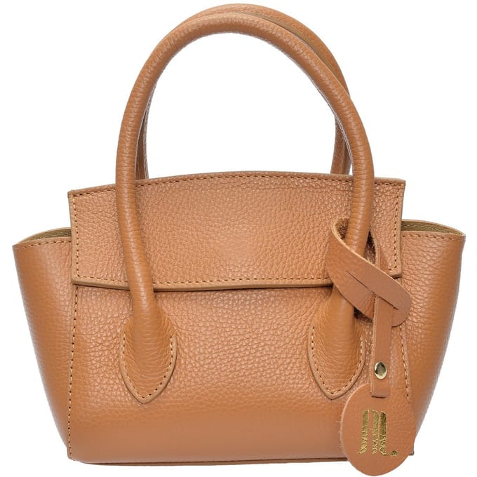 Anna Luchini Brown Rundleer Tas