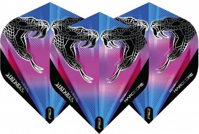 Red Dragon Peter Wright Hardcore Snakebite Flight Black Transparant - Dart Flights