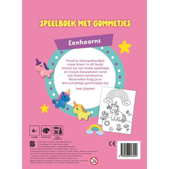 Speelboek Met Gommetjes: Eenhoorns