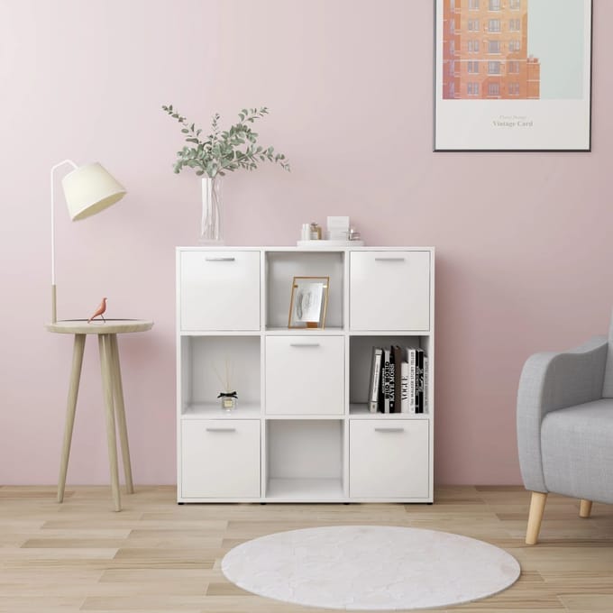 vidaXL - Boekenkast - 90x30x90 - cm - bewerkt - hout - wit