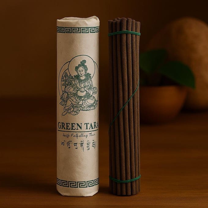 Rolled Pack of 30 Premium Tibetan Incense - Green Tara