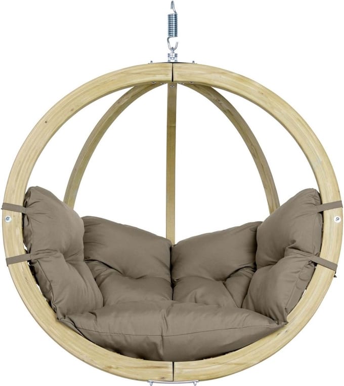 Amazonas Globo Chair Hangstoel 1-Persoons Taupe Kussens - Geïmpregneerd naaldhout