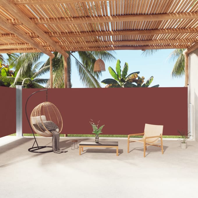 vidaXL - Windscherm - uittrekbaar - 180x1000 - cm - bruin