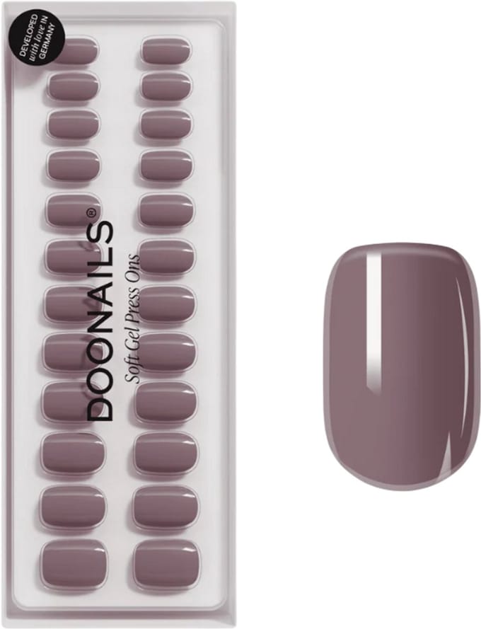 Doonails - Soft Gel Press Ons - Silent Night Mauve Short Square