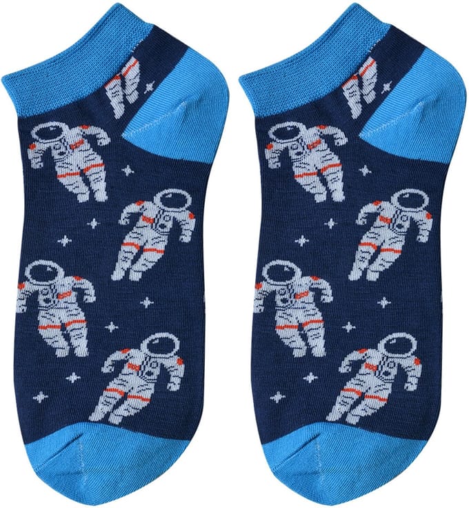 Clayre & Eef Grappige Sokken one size Blauw Polyester Astronaut