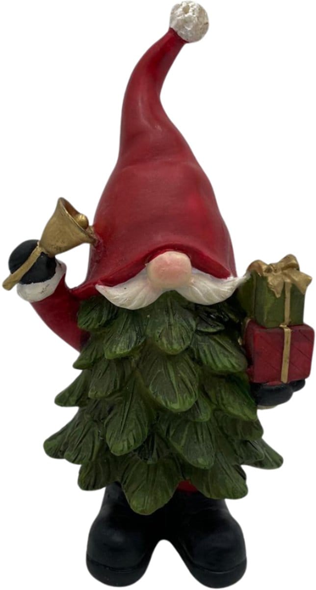 Beeld Gnoom kerstboom cadeautjes 22 x 13 cm - Sommerfield