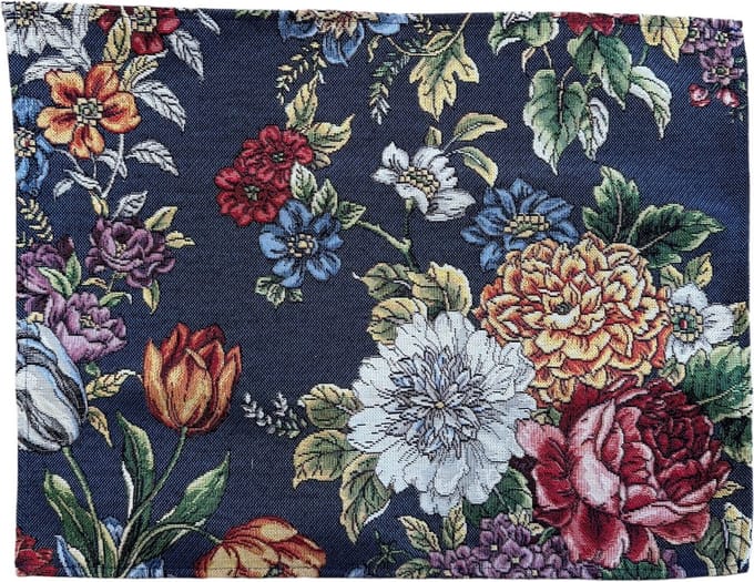 Placemat - donkerblauw met kleurige bloemen - Kate Navy