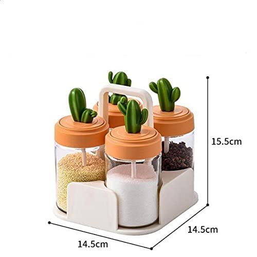 Huiyu Suikerdispenser, Zoutdispenser, Kruidenflesje, Kruidencontainer (Set van 4) brown