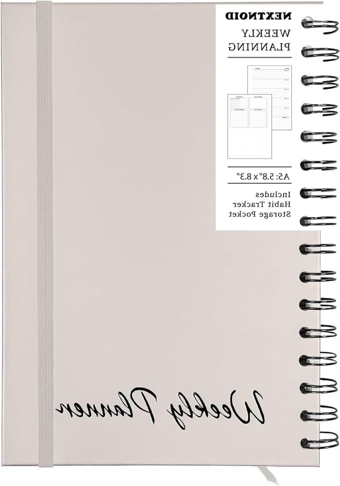 Weekplanner Notebook - Agenda Planner - Productief Plannen - Met Habit Tracker - A5 - Beige