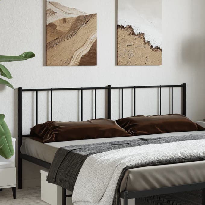 vidaXL - Vervangend - hoofdbord - metaal - zwart - 200 - cm