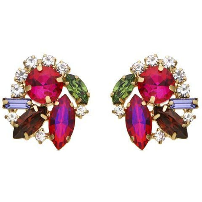 Boucles d'oreilles - LUXENTER - Mutaj - Or jaune 18k - Cristal violet - 25,7 mm