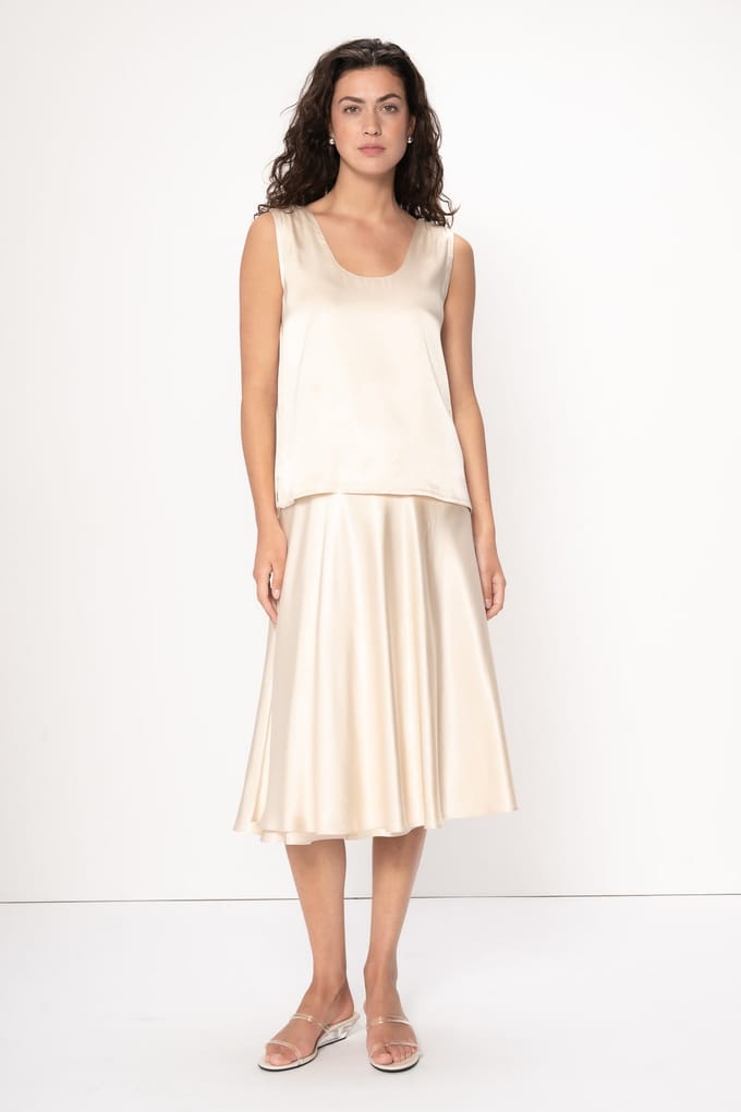 VIVEH Veya Skirt Champagne Größe: 42/44 | Midiröcke Outlet | Damen | Weiß