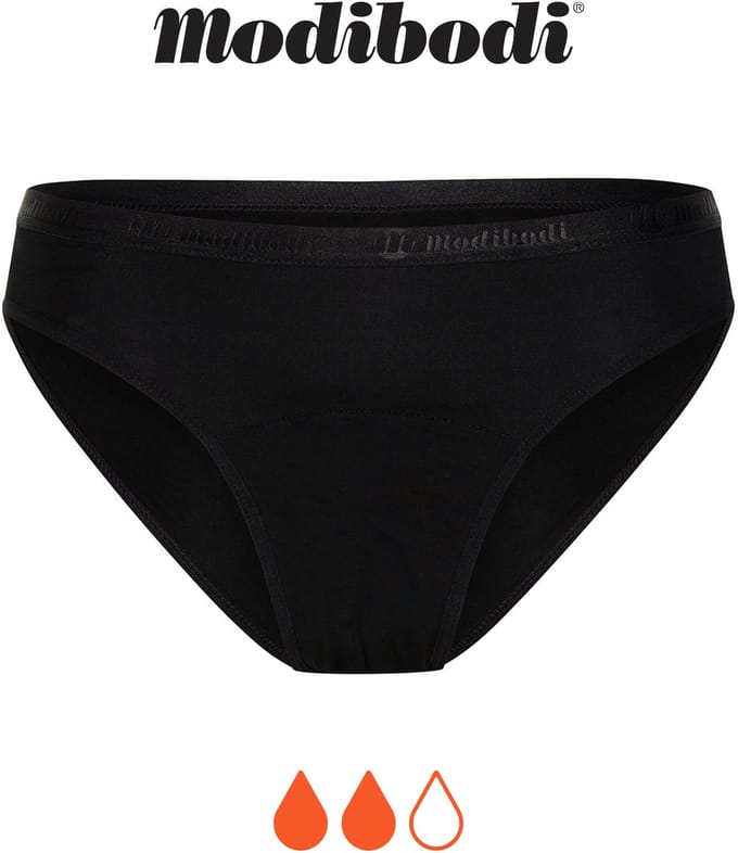 Modibodi Menstruatie Ondergoed Normaal Absorberend Dames Klassieke Bikinislip Zwart 36