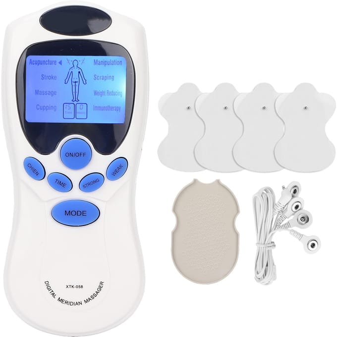 Digitale Therapie Machine Pijnverlichting Modus Verstelbaar Draagbare Nek Schouder Massage Machine US Stekker 100‑240V blue