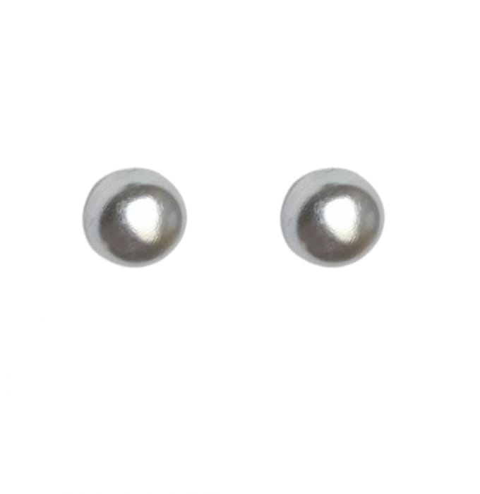 Allergievrij Synthetische Parel oorbellen grijs 6 mm