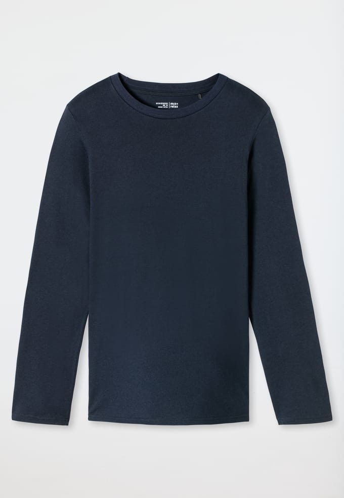 Schiesser Pyjama lang - donkerblauw/geruit - maat M