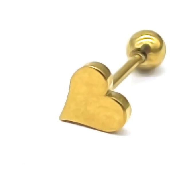 Oorpiercing Hart - RVS - 5 mm - Goudkleurig – valentijn – cadeau