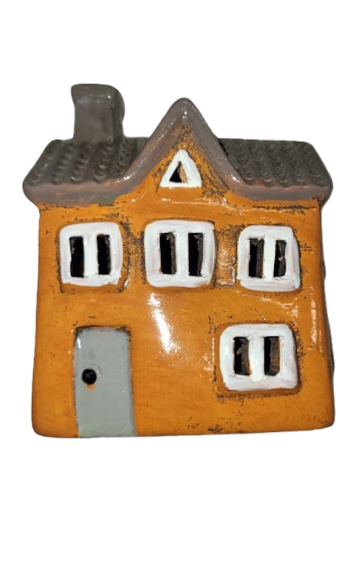 Theelichthouder DAN - Keramieken huisje - waxinelichthouder