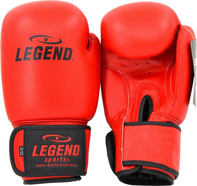 Legend Sports Bokshandschoenen Padding Leer Rood Maat 12oz