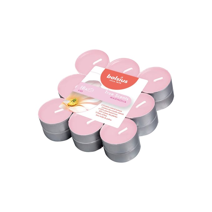 Bolsius - True Scents - Geurtheelicht - 18 stuks per verpakking - Magnolia