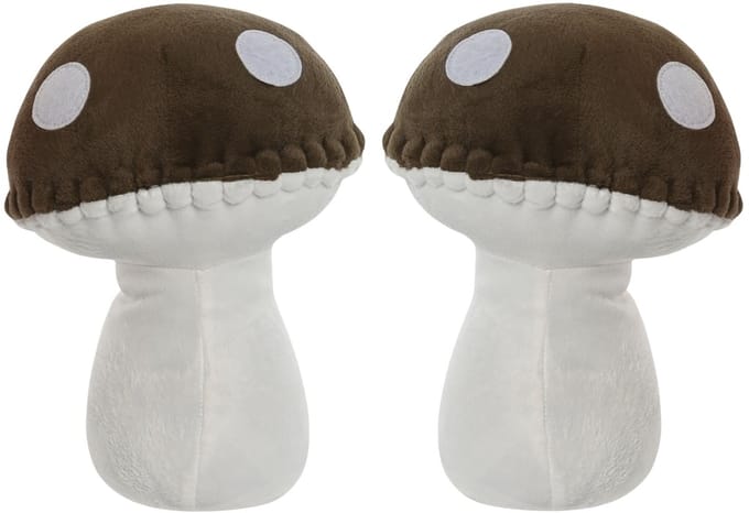 ITEM Deurstopper paddenstoel - 2x - bruin - kinderkamer - 17 x 17 x 23 cm - herfst