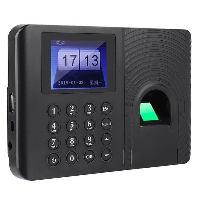 Biometrische Vingerafdruk Tijdregistratie Recorder Herkenningsapparaat Toegangscontrole blue