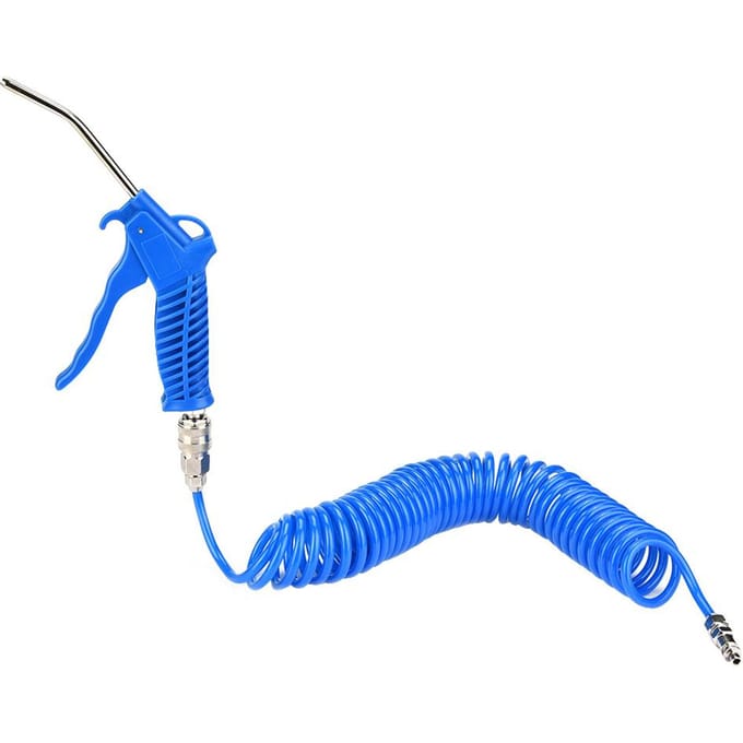 Blauwe Luchtstofspuitpistool Pneumatische Blaaspistool Kit Set met EU Connector PU Slang