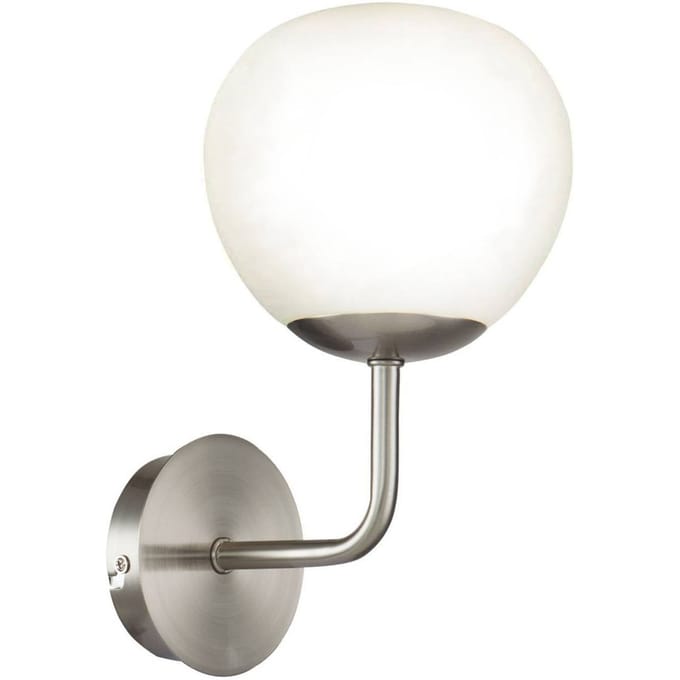 Maytoni wandlamp Erich, nikkelkleurig, glas/metaal, 1-lamp.