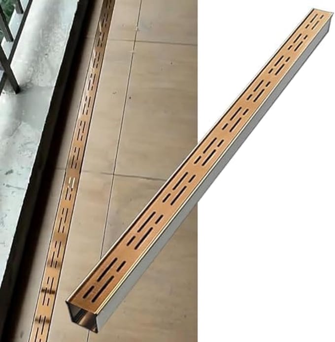 Tuinrooster - Vloerafvoer - Efficiënte drainage - Roestvrij staal - 1 meter set - Zilver