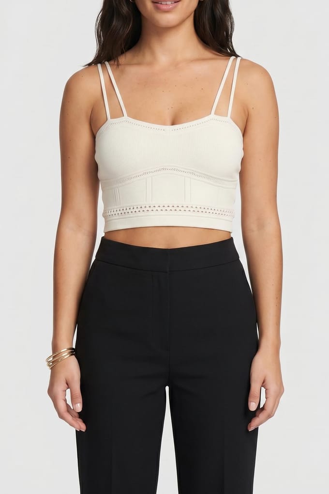 BA&SH Top Servan Ecru Size: L | Bras Outlet | Dames | Ecru