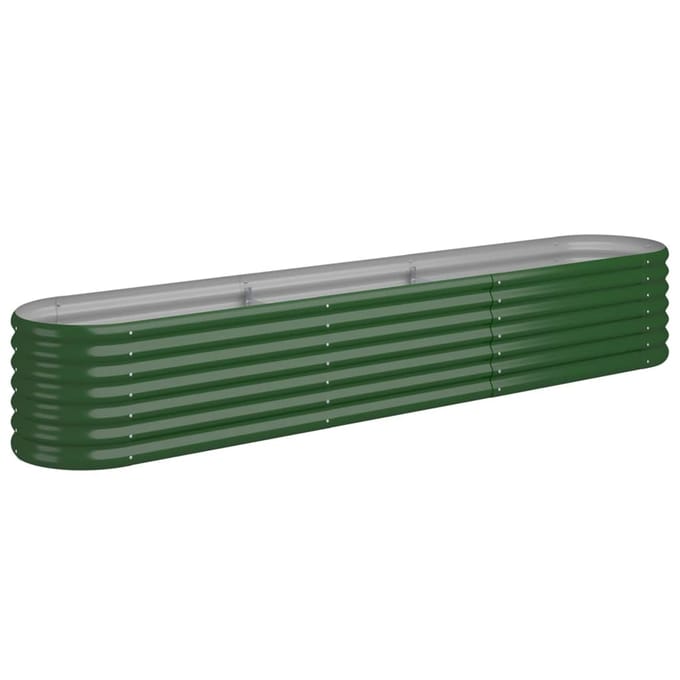 vidaXL - Plantenbak - 224x40x36 - cm - gegalvaniseerd - staal - groen