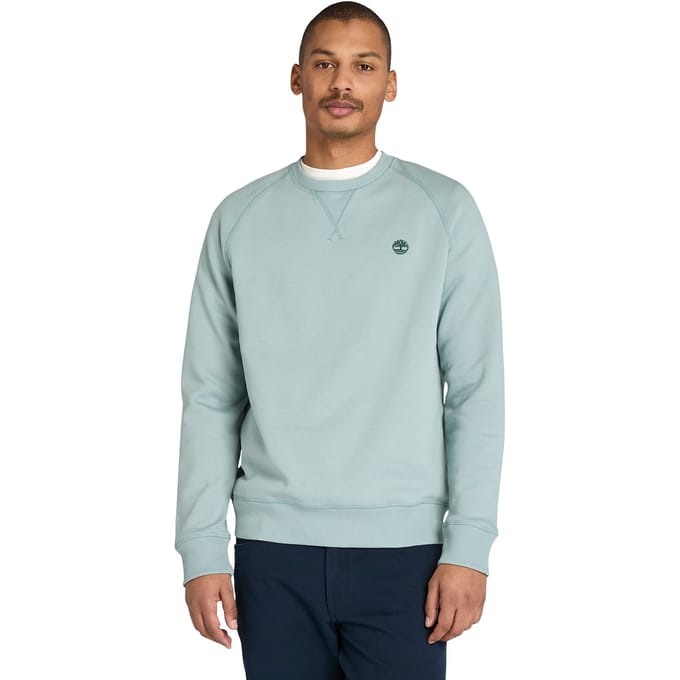 Timberland Exeter River Brushed Back Crew Sweatshirt Silver Blue Größe: S | Pullover Outlet | Herren | Blau