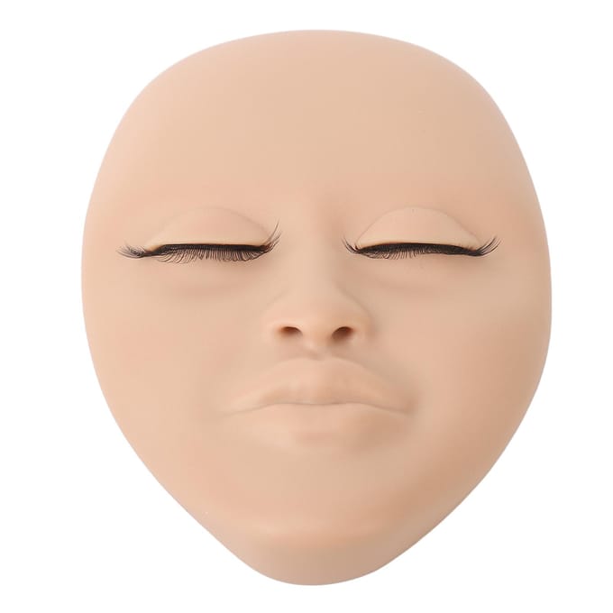 Wimper Mannequin Hoofd Herbruikbaar Zacht Rubber 3D Effecten Vervangbare Oogleden Mannequin Hoofd voor Double Lash lichtbruine kleur