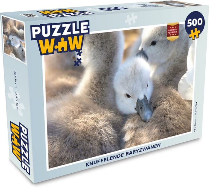 Puzzel Zwanen - Licht - Kuiken - Legpuzzel - Puzzel 500 stukjes