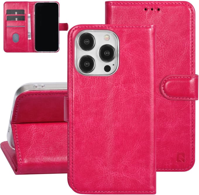 UNIQ Accessory Back Cover - Hoesje voor iPhone 15 Pro - Roze - 360° Bescherming - Pasjeshouder