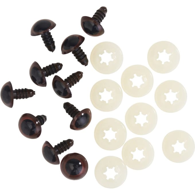 Beren ogen bruin, Ø 12 mm, 10 stuks