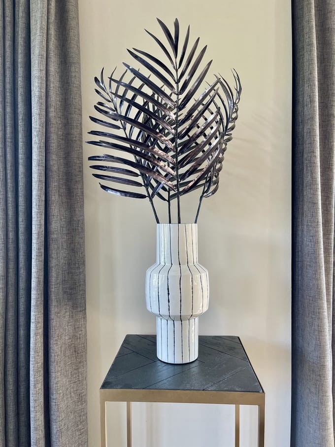 Light & Living - Palm tak ornament - Zwart metallic - 78 cm